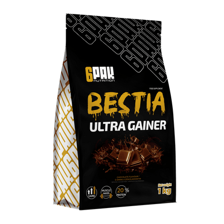 6PAK BESTIA ULTRA GAINER Gainer 1000 g smak czekolada