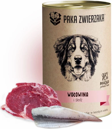 PAKA ZWIERZAKA Wołowina i Śledź 400g