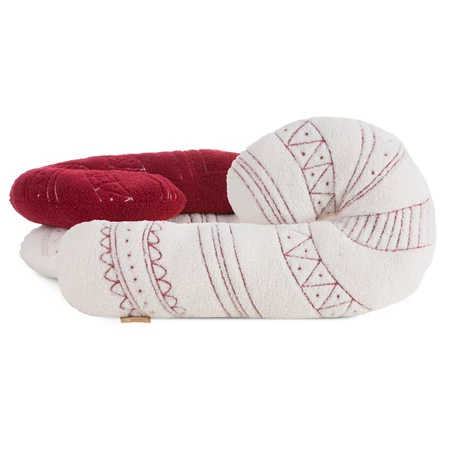 Poduszka świąteczna 27 x 46 cm biała czerwona laska cukrowa