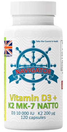 Navigator Witamina D3 10000 Witamina K2 MK-7  -120 kaps.
