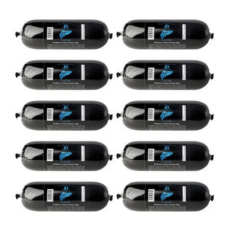 Zestaw 10x MIRALS Lachs - kiełbasa z mięsa łososia (400g)