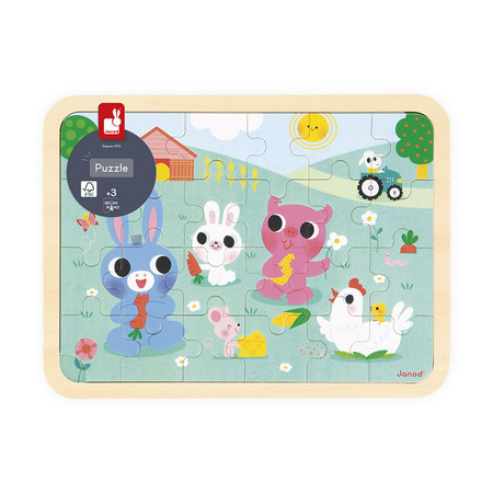 Janod Puzzle drewniane 24 el. Farma 3+
