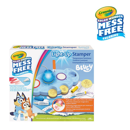 Crayola Podświetlane stemple dla dzieci niebrudzące Color Wonder Mess Free Bluey 3+