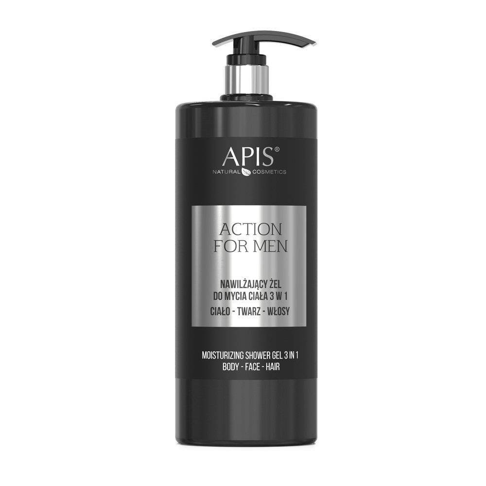 Action For Men nawilżający żel do mycia ciała 3w1 1000ml - Nabea.pl