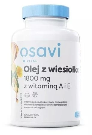 OSAVI Olej z wiesiołka 1800 mg z wit. A i E (180 kaps.)