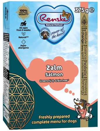 Zestaw 10x Renske Fresh salmon - świeży łosoś bez zbóż dla psów (375 g)
