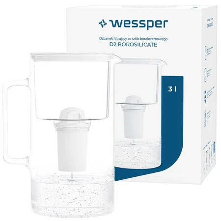 Wessper Dzbanek D2 BOROSILICATE aquaclassic z filtrem biały 3l