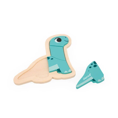 Janod Puzzle progresywne drewniane Dinozaury 4 układanki – 2, 3, 4 i 5 elementów 18 m+