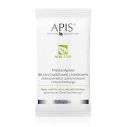 Acne-Stop maska algowa dla cery trądzikowej z bambusem zieloną herbatą i czarnym błotem z Morza Martwego 20g