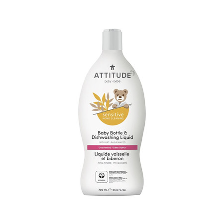 Attitude SENSITIVE HOME CLEANING, Płyn do mycia butelek i naczyń dla dzieci, bezzapachowy, 700 ml