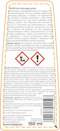HAPPS Żel myjący zwalczający pchły u psa 150ml