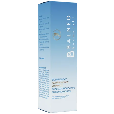 Balneokosmetyki - Biosiarczkowy peeling kwasowy do twarzy kwas laktobionowy 5% Glukonolakton 2% 30ml