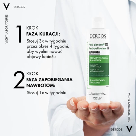 Vichy - Dercos, szampon przeciwłupieżowy włosy normalne i przetłuszczające się – 200 ml