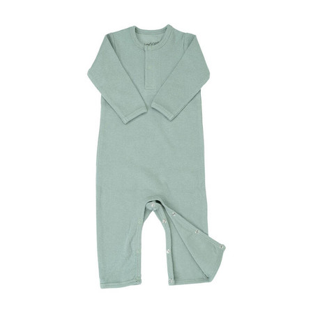 Lodger Pajacyk piżamka niemowlęca bawełniana jasna zieleń Basic Rib Peppermint r. 62