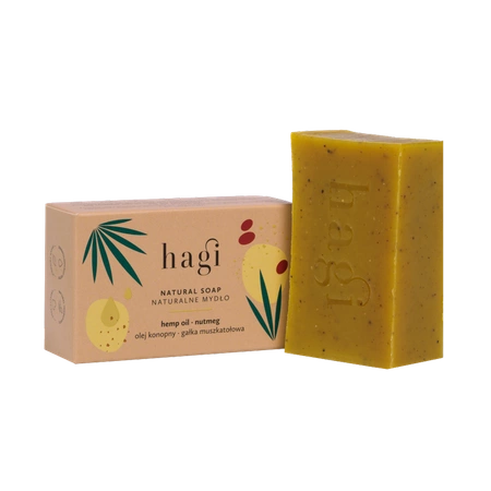 Hagi − Naturalne mydło z olejem konopnym i gałką muszkatołową − 100 g 