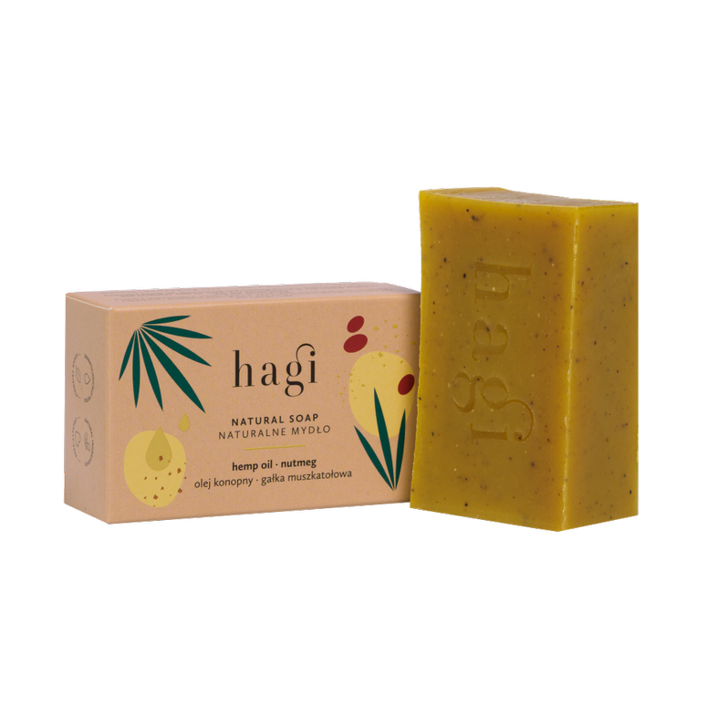 Hagi − Naturalne mydło z olejem konopnym i gałką muszkatołową − 100 g - Nabea.pl