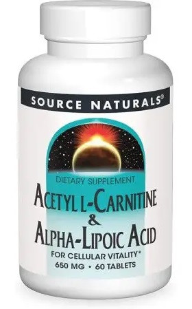 SOURCE NATURALS L-Carnitine & Alpha-Lipoic Acid na wsparcie energii 60 tabl.