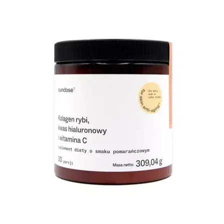 Sundose FOR SKIN ANTI-AGING Kolagen rybi, smak Pomarańczowy 309g
