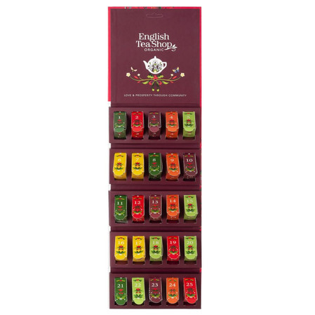 English Tea Shop, Herbata BIO, Kalendarz adwentowy, Tablica, 13 smaków, 25 piramidek
