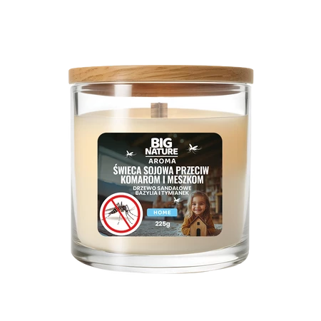 Big Nature Świeca sojowa przeciwko komarom i meszkom HOME 225g