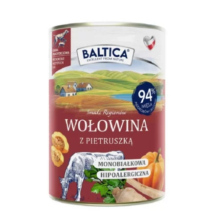 Zestaw 12x Baltica Smaki Regionów Wołowina Z Pietruszką - Karma Mokra Dla Psa - 400g