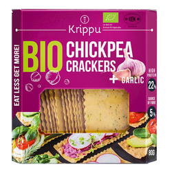 KRAKERSY PROTEINOWE Z CIECIERZYCY Z CZOSNKIEM BIO 80 g - KRIPPU