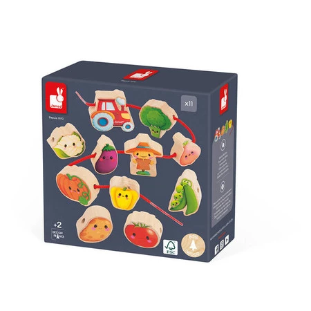 Janod Nawlekanka z drewnianymi warzywami Farma 2+