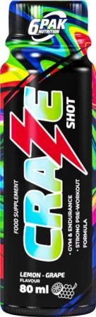 6PAK CRAZE SHOT 80ml smak lemon - winogrona