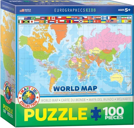 Puzzle 100 Smartkids World Map 6100-1271 -