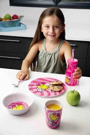 Zak!- Butelka ze słomką dla dziewczynki Smiley Kid