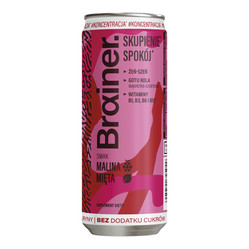 Napój Brain Drink Malina Mięta suplement diety puszka 250ml