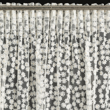 FIRANA GOTOWA DAISY NA TAŚMIE 130 X 270 CM BIAŁY