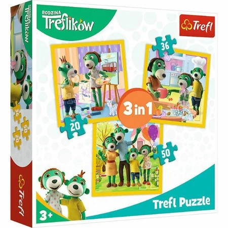 Puzzle 3w1 ( 20,36,50) Razem jest wesoło Rodzina Treflików 34850 -