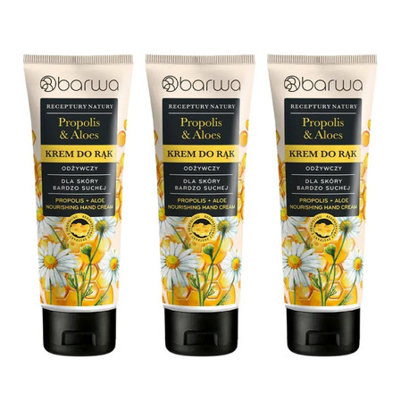Zestaw: 3x Receptury Natury odżywczy krem do rąk Propolis + Aloes 100ml