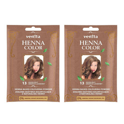 Zestaw: 2x Henna Color ziołowa odżywka koloryzująca z naturalnej henny 13 Orzech Laskowy