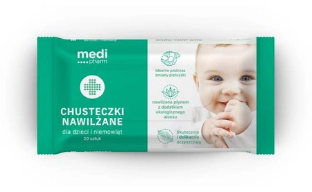 Medi pharm − Chusteczki nawilżane dla dzieci i niemowląt − 20 sztuk