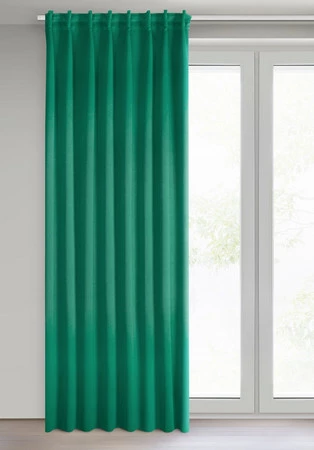 ZASŁONA GOTOWA MILAN NA TAŚMIE 140 X 300 CM CIEMNOZIELONY