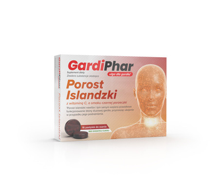 GardiPhar Porost Islandzki z witaminą C o smaku czarnej porzeczki - 16 tabl. - Nabea.pl