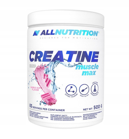 Allnutrition Creatine Muscle Max Kreatyna Monohydrat 500g smak guma balonowa