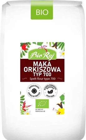 MĄKA ORKISZOWA BIAŁA TYP 700 BIO 1 kg - BIO RAJ