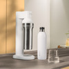 Brita Soda TRIO - Saturator - system nagazowywania wody biały +  cylinder BRITA CO₂ + butelka szklana  0,84l + butelka stalowa 0,5l