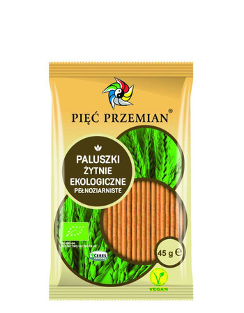 Pięć Przemian − Paluszki żytnie pełnoziarniste Bio − 45 g
