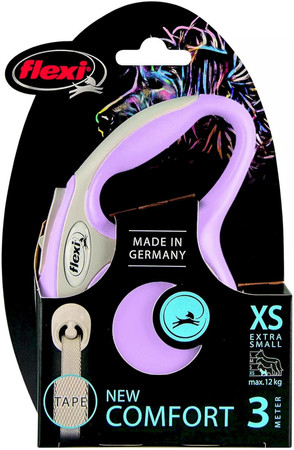 FLEXI NEW COMFORT Smycz taśmowa XS / 3m różowa
