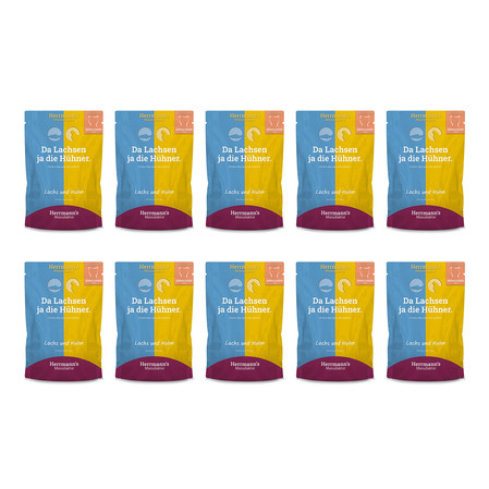 Zestaw 10x HERRMANN'S Selection Cat Lachs Huhn - łosoś i bio kurczak (100g)