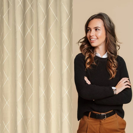 ZASŁONA DEKORACYJNA PIERRE CARDIN MARGO 140 X 250 CM BEŻOWY