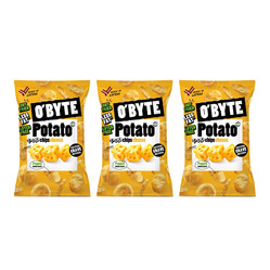 Zestaw: 3x O'BYTE Chipsy ziemniaczane o smaku sera 90 g