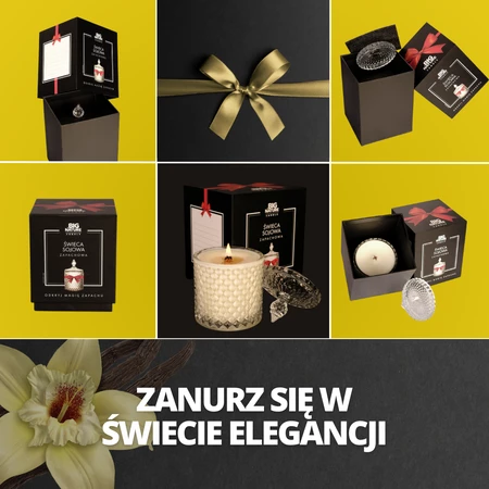 Świeca sojowa o zapachu WANILIA 240g PREZENTOWA