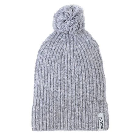 Lodger Czapeczka z wełny merino 100% szara Drizzle 6-12 m