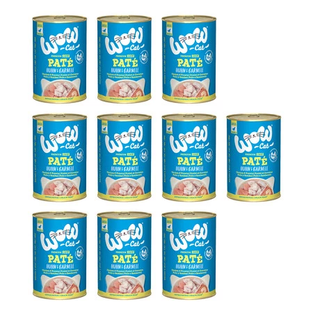 Zestaw 10x WOW CAT Junior Huhn Garnelen - kurczak z krewetkami dla kociąt (400g)