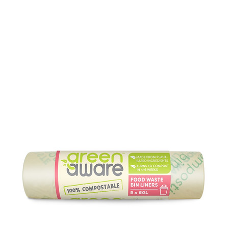 GreenAware, Kompostowalne worki na śmieci 60 L, 5 szt.